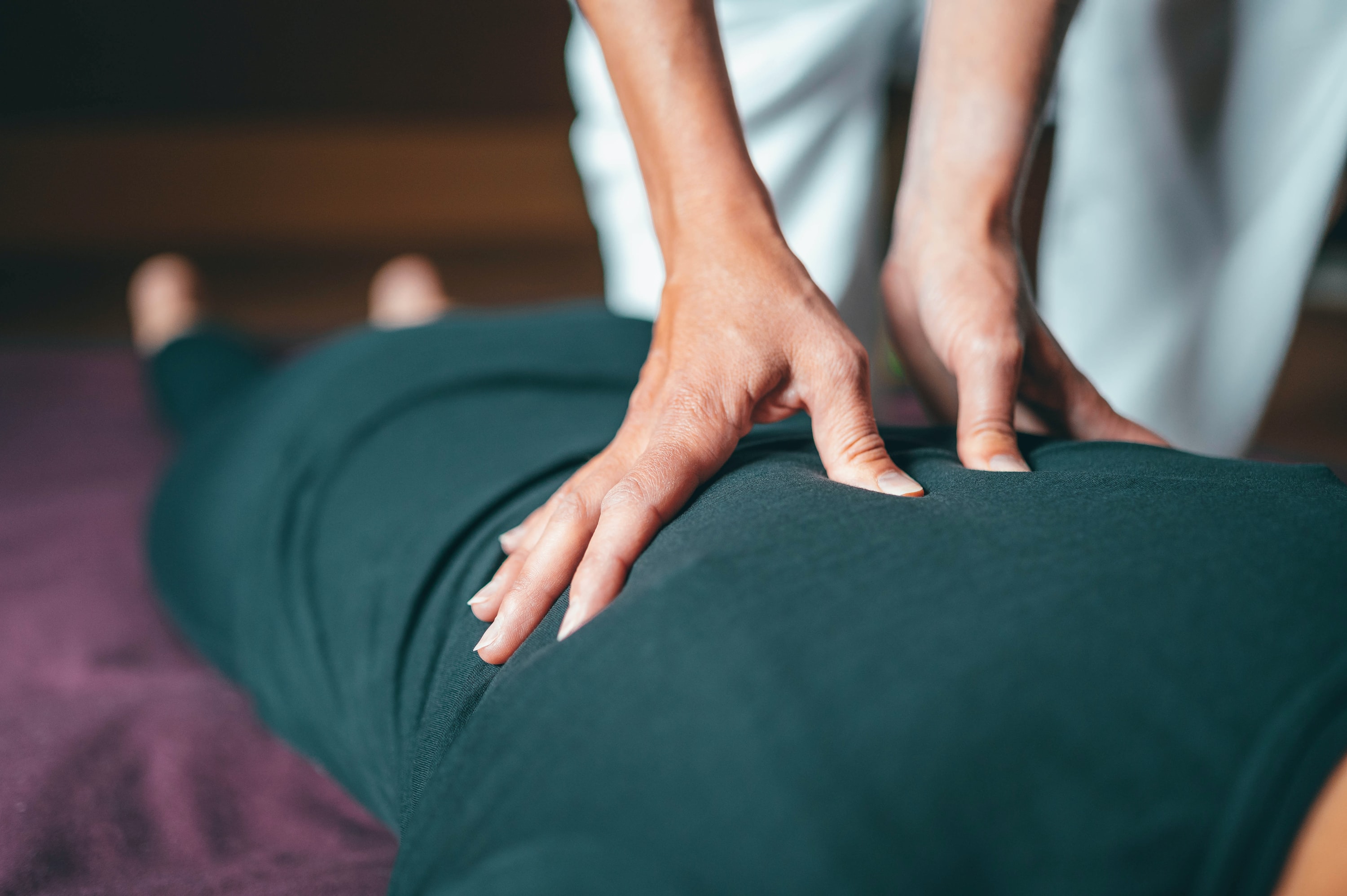 massaging lower back