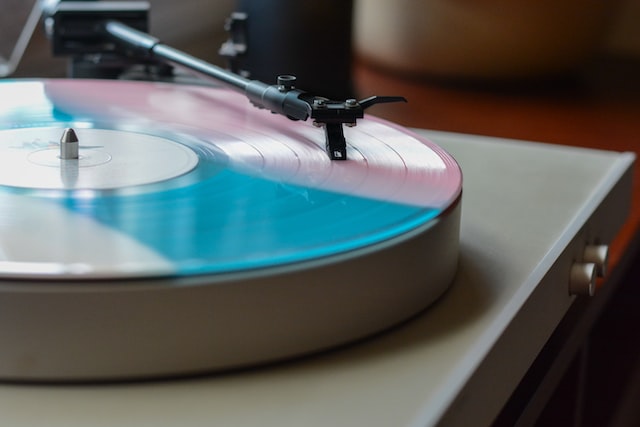 a vinyl record with a needle in a groove